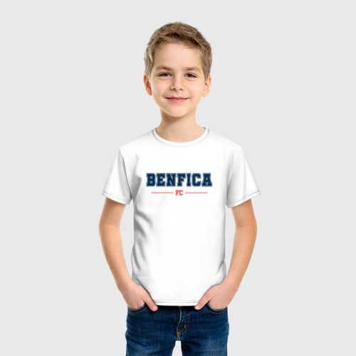 Детская футболка хлопок с принтом Benfica FC Classic, фото на моделе #1
