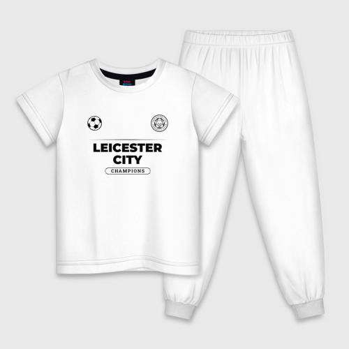 Детская пижама хлопок с принтом Leicester City Униформа Чемпионов, вид спереди #2