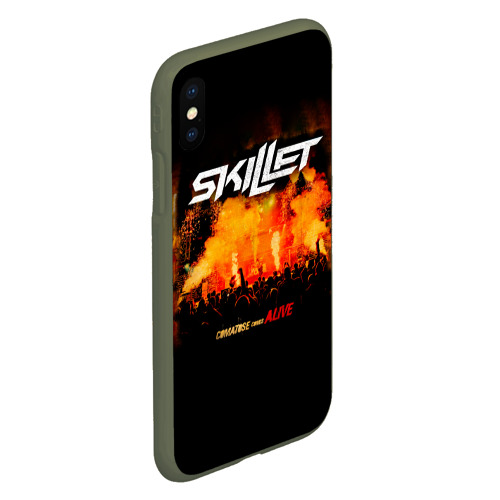 Чехол для iPhone XS Max матовый Comatose Comes Alive - Skillet, цвет темно-зеленый - фото 3