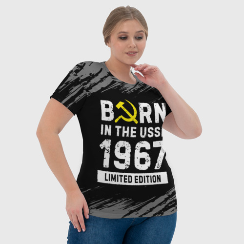 Женская футболка 3D с принтом Born In The USSR 1967 year Limited Edition, фото #4
