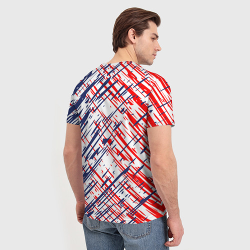 Мужская футболка 3D с принтом Атлетико мадрид / краска, вид сзади #2