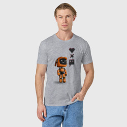 Мужская футболка хлопок Оранжевый робот с логотипом LDR - фото 2