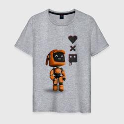 Мужская футболка хлопок Оранжевый робот с логотипом LDR