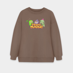 Женский свитшот oversize без начеса хлопок My Singings Monsters Logo