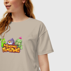 Женская футболка хлопок Oversize My Singings Monsters Logo - фото 2