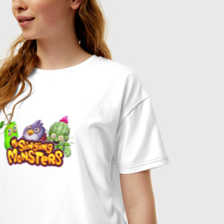 Женская футболка хлопок Oversize My Singings Monsters Logo - фото 2