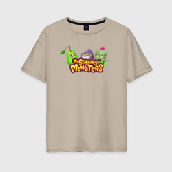 Женская футболка хлопок Oversize My Singings Monsters Logo