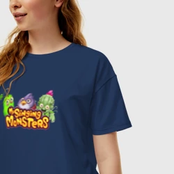 Женская футболка хлопок Oversize My Singings Monsters Logo - фото 2