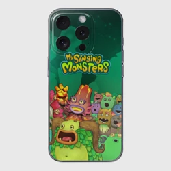 Чехол для iPhone 15 Pro Max силиконовый с защитой камеры Персонажи Мои поющие монстры