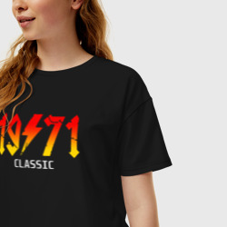 Женская футболка хлопок Oversize 1971 стилизация под AC/DC - фото 2