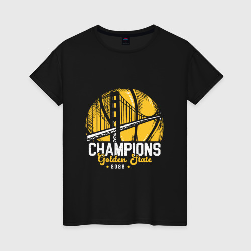 Женская футболка хлопок Golden State - Champs, цвет черный