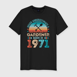 Мужская футболка хлопок Slim Никогда не недооценивай садовода 1971 года