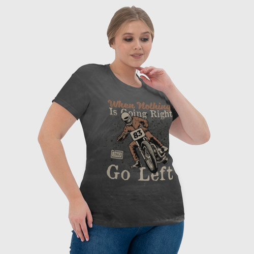 Женская футболка 3D с принтом Гонщик - байкер 83 номер, фото #4