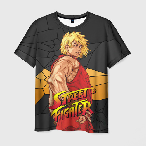 Мужская футболка с принтом Кен Мастерс - Street Fighter, вид спереди №1
