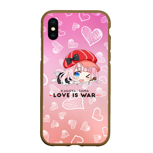 Чехол для iPhone XS Max матовый Цубамэ Коясу Kaguya-sama:  Love is War, цвет коричневый