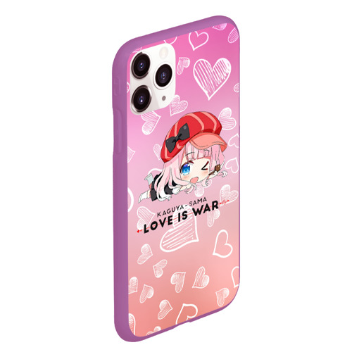 Чехол для iPhone 11 Pro Max матовый Цубамэ Коясу Kaguya-sama:  Love is War, цвет фиолетовый - фото 3