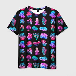 Мужская футболка 3D Neon mushrooms