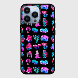 Чехол для iPhone 13 Pro Neon mushrooms