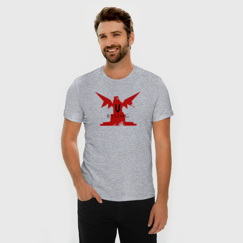 Мужская футболка хлопок Slim Трон вампира, цвет меланж - фото 3