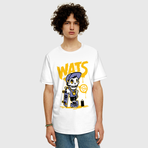Мужская футболка хлопок Oversize с принтом Крутой скейтер / Dude / Graffiti, фото на моделе #1