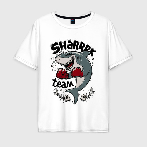 Мужская футболка хлопок Oversize Shark boxing team