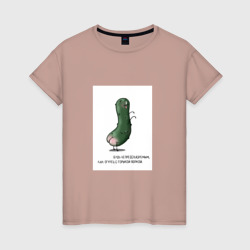 Огурчик с горькой попкой – Женская футболка хлопок с принтом купить со скидкой в -20%