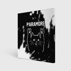 Холст квадратный Группа Paramore и Рок Кот