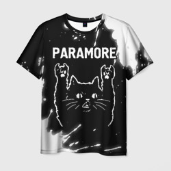 Мужская футболка 3D Группа Paramore и Рок Кот