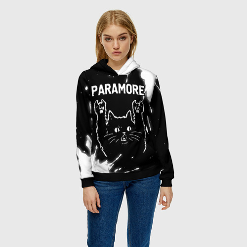 Женская толстовка 3D Группа Paramore и Рок Кот, цвет 3D печать - фото 3