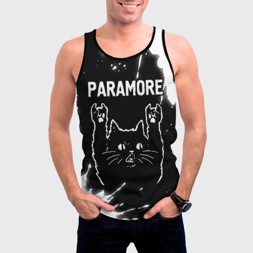 Мужская майка 3D Группа Paramore и Рок Кот, цвет 3D печать - фото 3