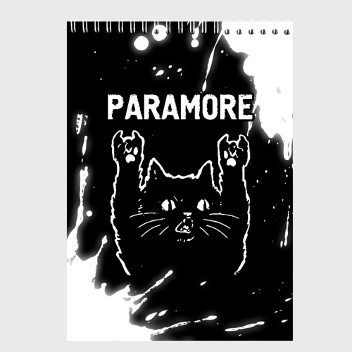 Скетчбук Группа Paramore и Рок Кот, цвет белый