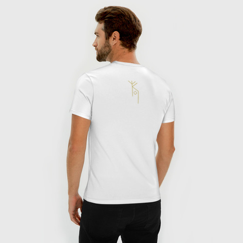 Мужская футболка хлопок Slim Руническая вязь - Защита, цвет белый - фото 4