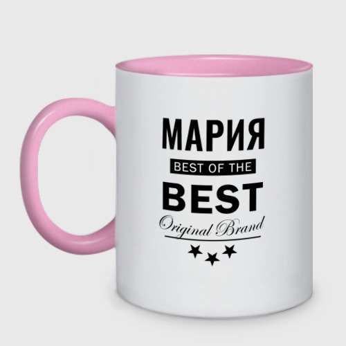 Кружка двухцветная Мария best of the best, цвет белый + розовый