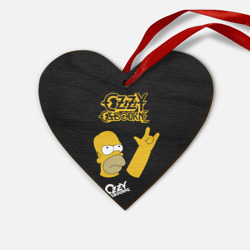 Деревянная игрушка Сердце Ozzy Osbourne Гомер Симпсон рокер