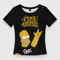 Женская футболка 3D Slim Ozzy Osbourne Гомер Симпсон рокер