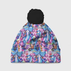 Шапка 3D c помпоном Poppy Playtime Haggy Waggy and Kissy Missy love