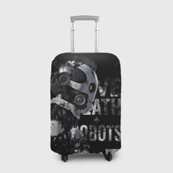 Чехол для чемодана 3D Робот с белой надписью