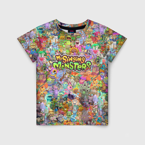 Детская футболка 3D My singing monsters персонажи, цвет 3D печать