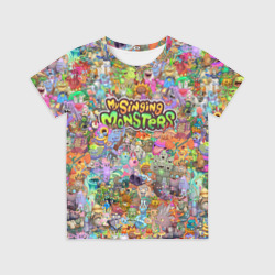 Детская футболка 3D My singing monsters персонажи