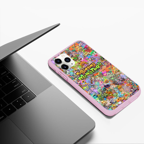 Чехол для iPhone 11 Pro Max матовый My singing monsters персонажи, цвет розовый - фото 5