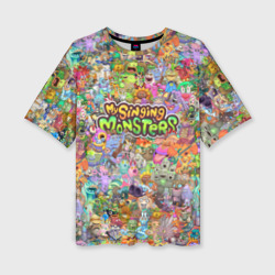 Женская футболка oversize 3D My singing monsters персонажи