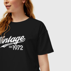 Женская футболка хлопок Oversize Винтаж 1972 в возрасте совершенства - фото 2