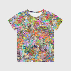 Детская футболка 3D My singing monsters Все персонажи