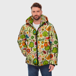 Мужская зимняя куртка 3D Colored forest animals - фото 2