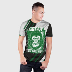 Мужская футболка 3D Slim Голова злой гориллы - фото 2