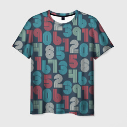Мужская футболка 3D Цифры в стиле Ретро