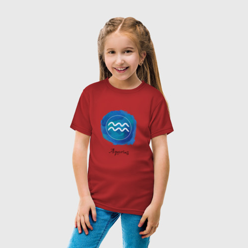 Детская футболка хлопок с принтом Водолей, вид сбоку #3