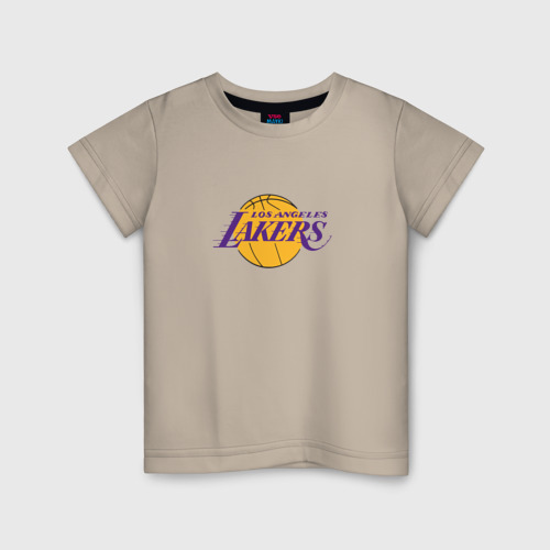 Детская футболка хлопок с принтом Лос-Анджелес Лейкерс NBA, вид спереди #2