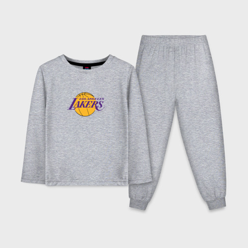 Детская пижама с лонгсливом хлопок с принтом Лос-Анджелес Лейкерс NBA, вид спереди #2