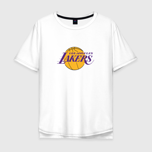 Мужская футболка хлопок Oversize с принтом Лос-Анджелес Лейкерс NBA, вид спереди #2